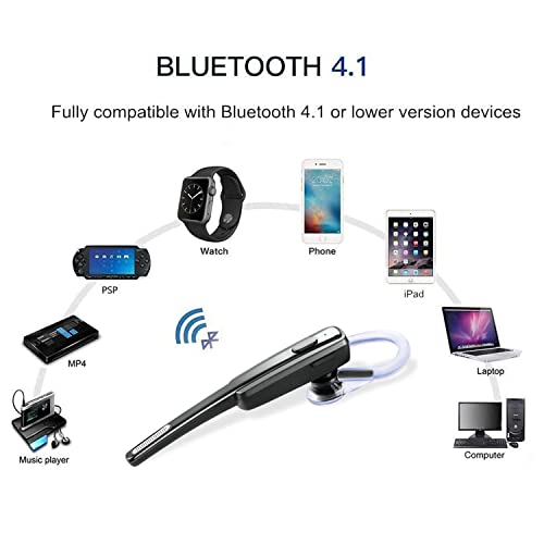 Bluetooth-Headset-COMEXION-Ultralight-Wireless-Bluetooth-Earpiece-Cell-Phones-Noise-Cancelling-Mic-Compatible-iPhone-Android-Other-Smartphones-Black-Case
