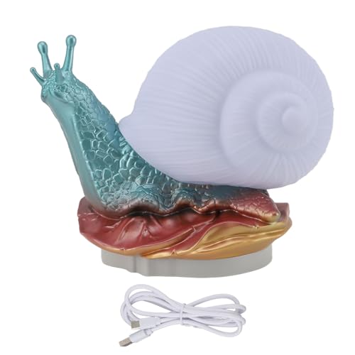 Vitdipy Lámpara de la noche de caracol, iluminación suave decorativa USB Color alimentado ajustable linda noche de la noche de la noche de luz para escritorio jto al escritorio