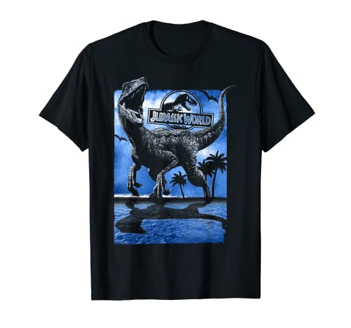Jurassic World Raptor Moon Light Logo Camiseta