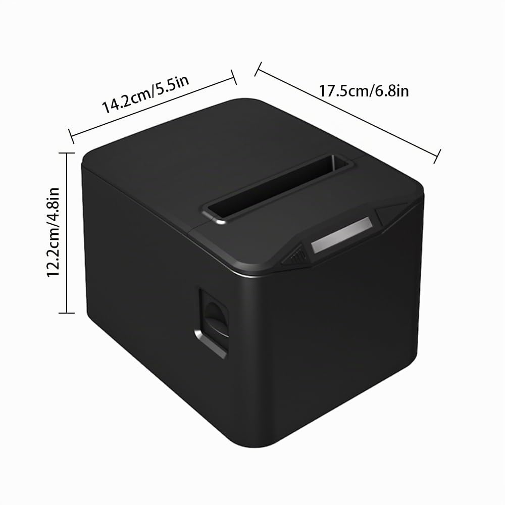 Impresora de recibos térmica, 80 mm, de escritorio, impresión térmica directa, conexión USB+LAN, alta velocidad, con cortador automático, bandeja de papel grande, compatible con ESC/POS para envío