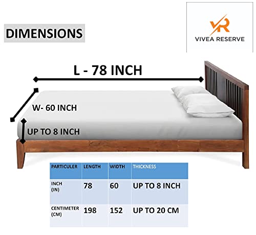 Image of 300 Tc Cotton Feel Glace Cotton Elastic Printed Fitted Bedsheets Queen Size 78 X 60 Inches||1 Elastic Bedsheet Queen Size Cotton&2 Pillow Covers(Denver),Multicolor