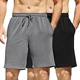 COOFANDY Men's Sweat Shorts 2 Pack Athletic Workout Shorts 8' Casual Sports Joggers Short Pants with Pockets