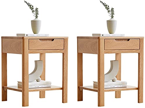 Mesita De Noche Nórdica De Madera Maciza, Mesita De Noche De Roble Simple Y Moderna con 1 Cajones para Dormitorio, Mesita De Noche Juego De 1, Gabinete De Un Cajón Muebles De Dormitorio Mesita De