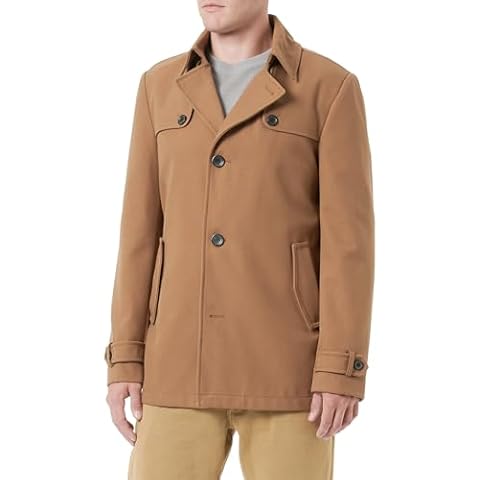 s.Oliver Men's Brown Outdoor Short Coat Cover