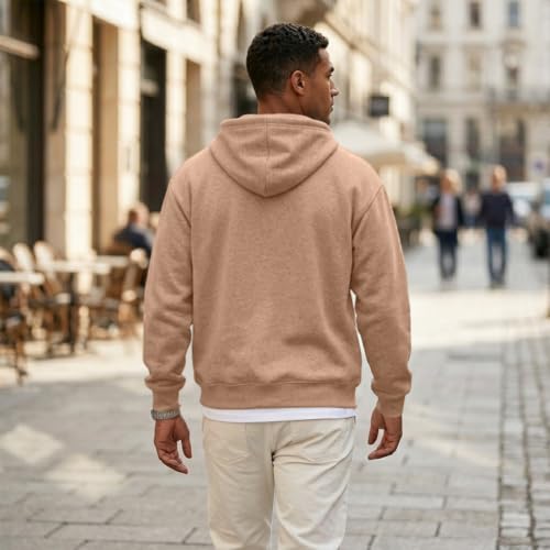 Mens Zipper Hoodie Fleece 1/4 Zip Classic Big and Tall Oversized Hoodies - image 3