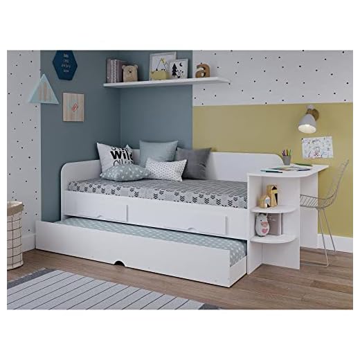 Bicama Infantil Multifuncional com Escrivaninha Aghata Cimol Branco