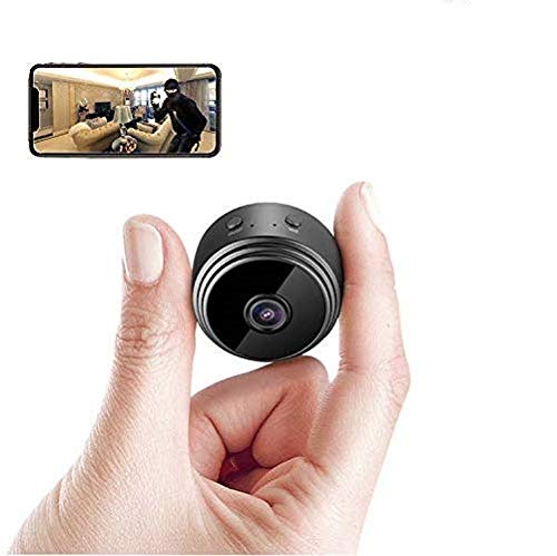 BabyTiger Smart Hi-Focus Full HD Mini Spy WiFi Magnetic Live Stream Night Vision IP Wireless 1080P Audio Video Hidden Nanny Camera for Home Offices Security (Black)