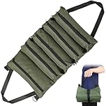 Tool Bag, Canvas Tool Bag for Professional and DIY Use, Tool Roll Organiser with Multiple Pockets, Medium Size Tool Bag Measuring 29 by 20 cm