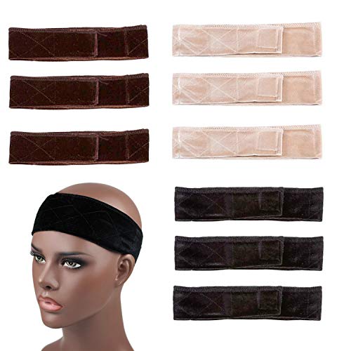 9 PCS WiGrip Velvet Comfort Wig Grip Band Wig Grip Bands Flexible Velvet Wigs Headband - Elastic Headband for Wigs - Non Slip Head Hair Band