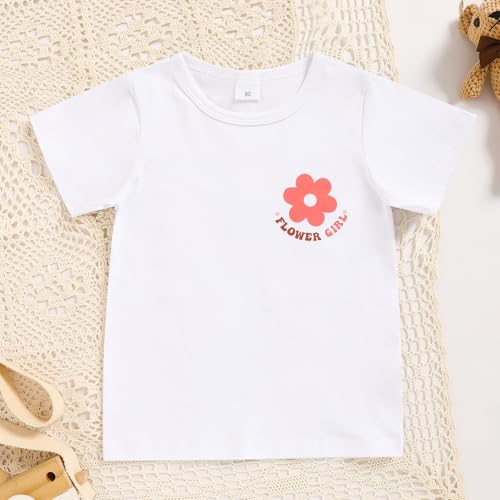in My Flower Girl Era Toddler Shirt Baby Girls Wedding T-Shirt Top Letter Short Sleeve Bridal Party Tees3