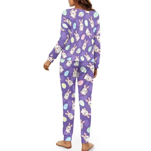 Image of Women's Pajamas Set Soft 2 Piece Loungewear Long Sleeve Pj Set Matching Sleepwear with Pockets for Women Plus Size