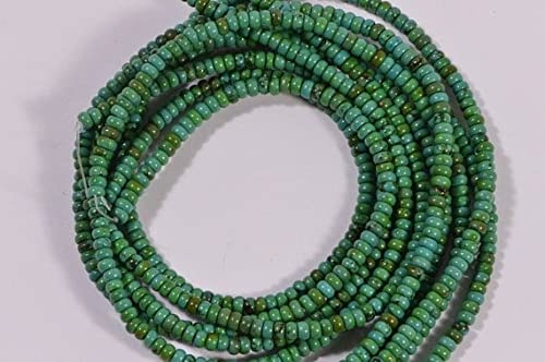 Perles turquoise naturelle 4.1x2.4 mm fil 8 pouces fournitures fabrication bijoux