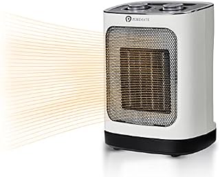 PureMate Ceramic Fan Heater, 1800W Portable Electric Heater with 2 Heat Settings, Space Heater with Oscillating, Adjustable Thermostat & Safety Cut-Off, Tip-Over and Overheat Protection