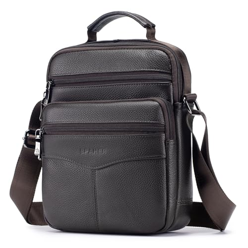 SPAHER Umhängetasche Leder Herren Groß Crossbody...