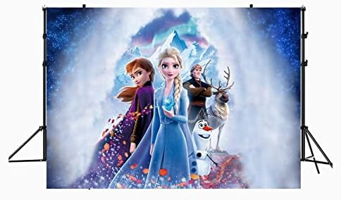 zlhcgd 7x5FT Frozen 2 Photography Vinyl Photo Background for Kids Birthday Party Backdrops Decoration