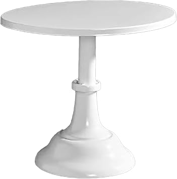 Fofetbfo Metal Round Cake Stand, White, Medium, Classic, Glossy Finish, Anti Slip, Durable, Suitable for Weddings, Birthday Parties, Baby Showers, Anniversaries, Afternoon Tea