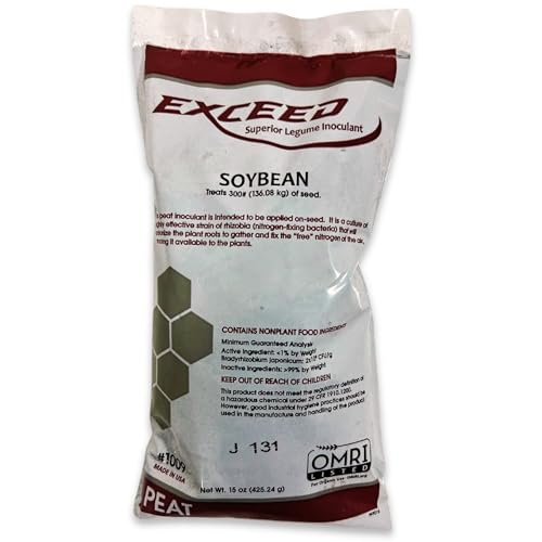 Exceed - Soybeans Peat Legume Powder Inoculant for Increased Nitrogen for Plant Growth Root Formation Soil Enrichment Increase Yields - Home Garden - 15 oz