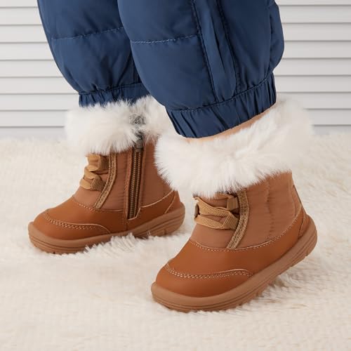BMCiTYBM Toddler Snow Boots Baby Boys Girls Winter Warm Boots Infant High Top Shoes Faux Fur Bootie for Cold Weather Outdoor2