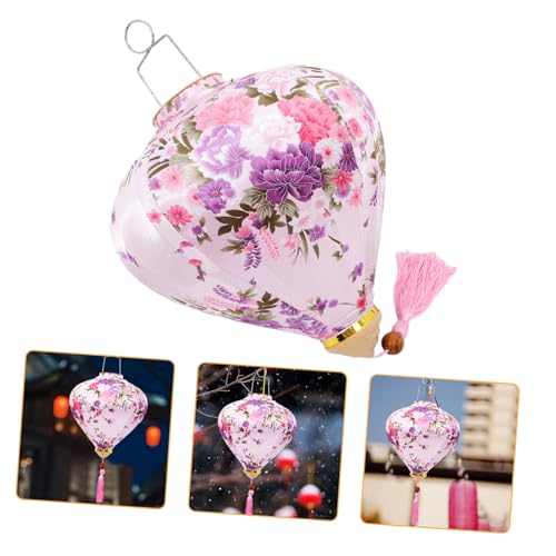 Lanterne vietnamienne vintage en tissu à motif fleur de narcisse étanche pour décorer le jardin
