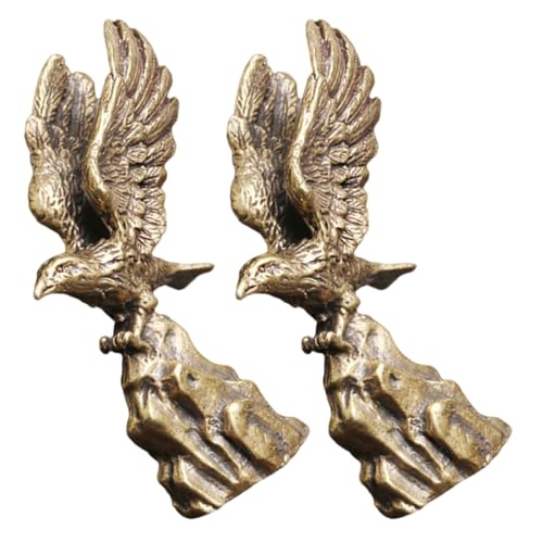 Garneck Lot de 2 Statues D'aigles Vintage en Laiton, Figurines Décoratives Rustiques Ailes Déployées, Ornement Miniature pour Décoration Intérieure,...