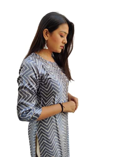 Image of Prijam Traditional Straight Long Kurti Mashru Leriya