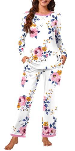 Bestbee Womens Pajamas Set 2 Piece Pjs Sets Ladies Winter Long Sleeve Sleepwear Soft Lounge Outfits With Pockets