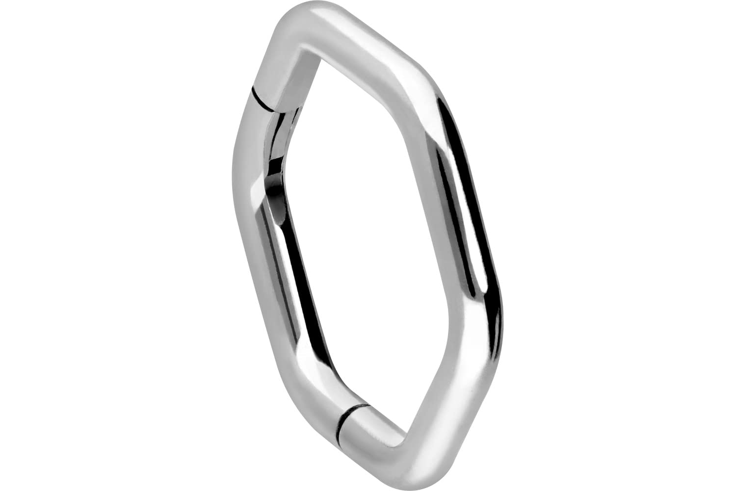 PIERCINGLINE Piercing de titanio Clicker SECHSECK para nariz, septum, oreja, hélix, daith, tragus