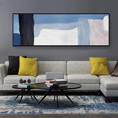 Peinture moderne salon beige et rose grand format pour mur de chambre
