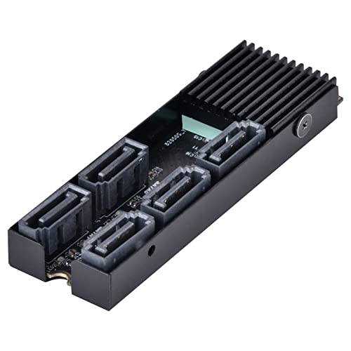 Image of Silverstone Technology ECS07 5-Port SATA Gen3 6Gbps Non-RAID M.2 PCIe Storage Expansion Card, SST-ECS07