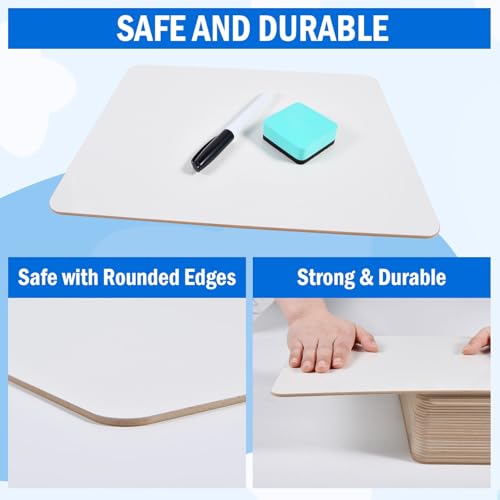 COYMOS 6 Pack Small Dry Erase Boards Classroom Pack 12 x 9 Inch Double Sided Mini White Boards Portable Dry Erase LapBoards for Teacher Supplies with 6 Erasers and 6 Markers
