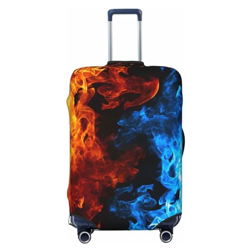 Red blue abstract fire black Elastic Travel Luggage Cover Travel Suitcase Cover for Trunk Case 19''-32'' Luggage Protective Cover