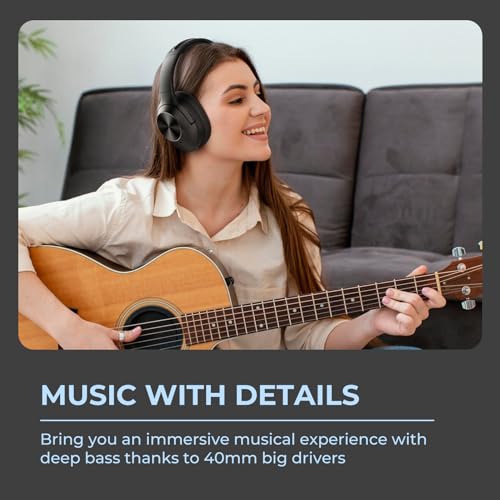Image of E11-A Active Noise Cancelling Headphones Wireless Bluetooth Headphones with Rich Bass, Wireless Headphones with Clear Calls, Bluetooth 5.0, 30 Hours Playtime, Comfort Fit, Model 8