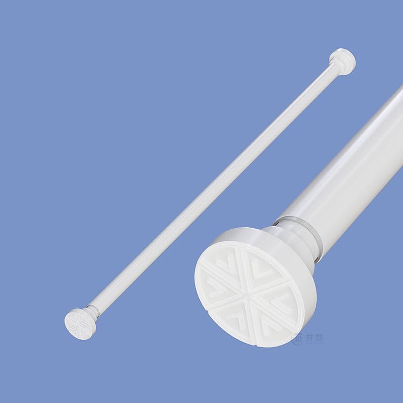HomeCloud Tension Shower Curtain Rod – Expandable, No Drilling Required, Rust-Proof & Heavy-Duty for Bathroom or Divider Use (White Pack of 2, Extendable - 140 to 260 Cm)