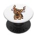 Divertente cane yorkie in vacanze corna di renna PopSockets PopGrip Intercambiabile