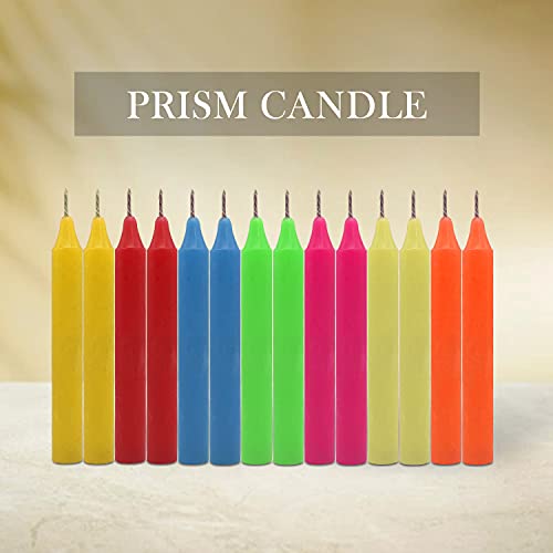 Image of AuraDecor Pack of 56 Stick Candles || Especially Meant for Healing, Chakras, Ritual Candles, Decoration, Lighting, Home Decor || Burning Time 3 to 4 Hours Each (Multicolor)