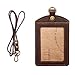 Badge Holder: Boshiho Cowhide Leather ID Badge Card Holder with 19