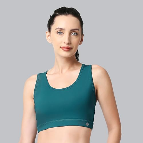 Image of SOIE Women's Medium Impact Quick Dry Padded Racerback Printed Athleisure Sports Bra