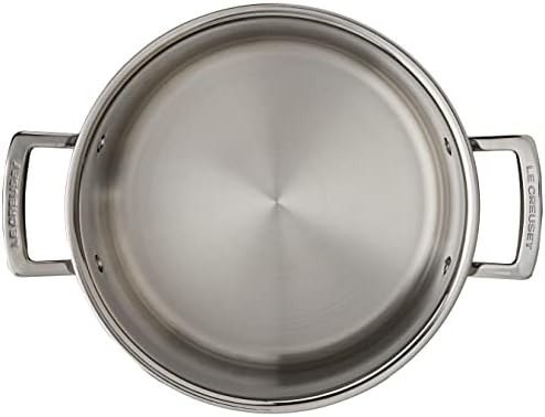 Le Creuset 3-warstwowy garnek ze stali nierdzewnej z pokrywką, 24 x 13,3 cm