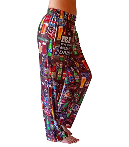 BRIEF INSANITY Lounge Pajama Pants for Men and Women| Beer Print Bottoms - Funny, Humorous, Novelty Loungewear Pants2