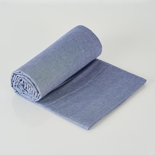 Image of 100% Pure Cotton 3 Layer Dohar, Double Bed Blanket Comforter, (90''X100'' / 230X254 CM), Uni Chambray, Skin Friendly Dohar, Color - Navy
