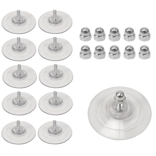 ASOFTY 10 Stück M8 Saugnapf mit Gewinde, Ø 85 mm Runde Saugnäpfe für Fenster, Saugnapf Ohne Haken mit Metallschraubenmutter, PVC Transparente Saugknöpfe für Glas, Wand, Küche, Badezimmer, Auto