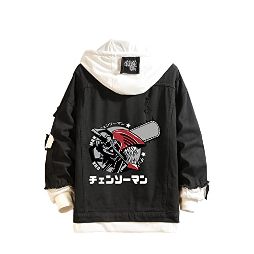 GO2COSY Chainsaw Man Denim Hoodie Sweatshirt