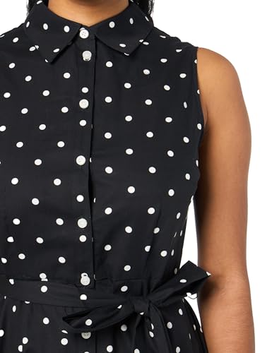Image of Tommy Hilfiger Women's Sleeveless Collared Button Front Tie Waist Midi Shirt Dress