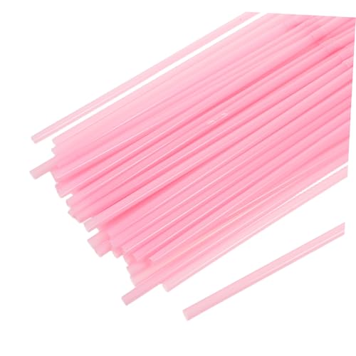 200 Pitillos Plásticos Flexibles Color Rosado Desechables miniatura 3