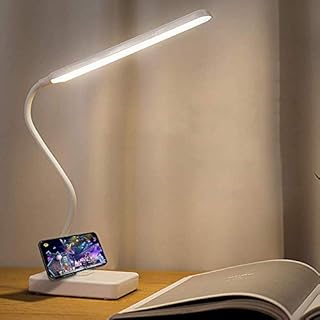 MAYTHANK Lampada LED Scrivania Batteria Ricaricabile 2000mAh, Luce Lettura Libro Senza Fili,Touch Control 3 Colori, 6 Luminosità Regolabili, Lampada Tavolo per Studiare