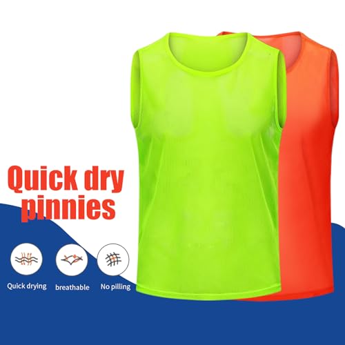 Image of 12 /24 /48Pcs Soccer Pinnies Youth, Scrimmage Team Practice Vests | Mesh Printed and Unprinted Numbers Team Pennies for Basketball Soccer Football Bibs Adults Kids