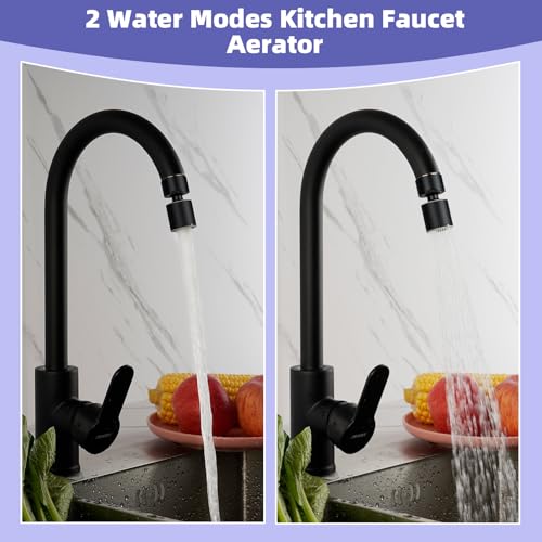 image for Hibbent NSF/ANSI/CAN 61 Certified Faucet Aerator, 360 Degree Swivel Ki