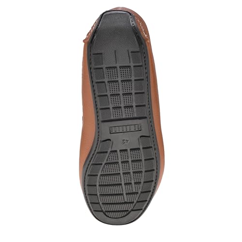 Image of Handmade Premium Genuine Leather Formal Loafers Shoes for Men | Comfortable Casual Slip on Moccasins | Tan Brown Office Dress Loafers