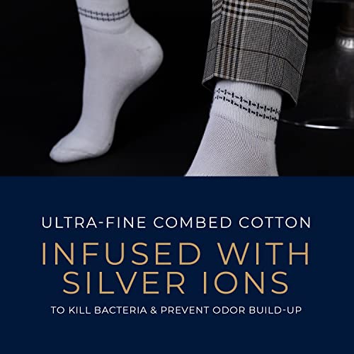 Villain Inside Mens Ankle Socks Moisture Wicking Silver Infused Cushion Cotton Socks (White L) #TOP1