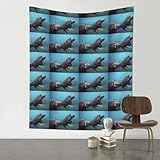 QAZWZML Niedlicher Baby-Nilpferd, 152,4 x 129,5 cm, gemusterter Wandteppich, dekorativer Wandbehang, kann als Wanddekoration, Picknickdecke oder Teppich verwendet werden.